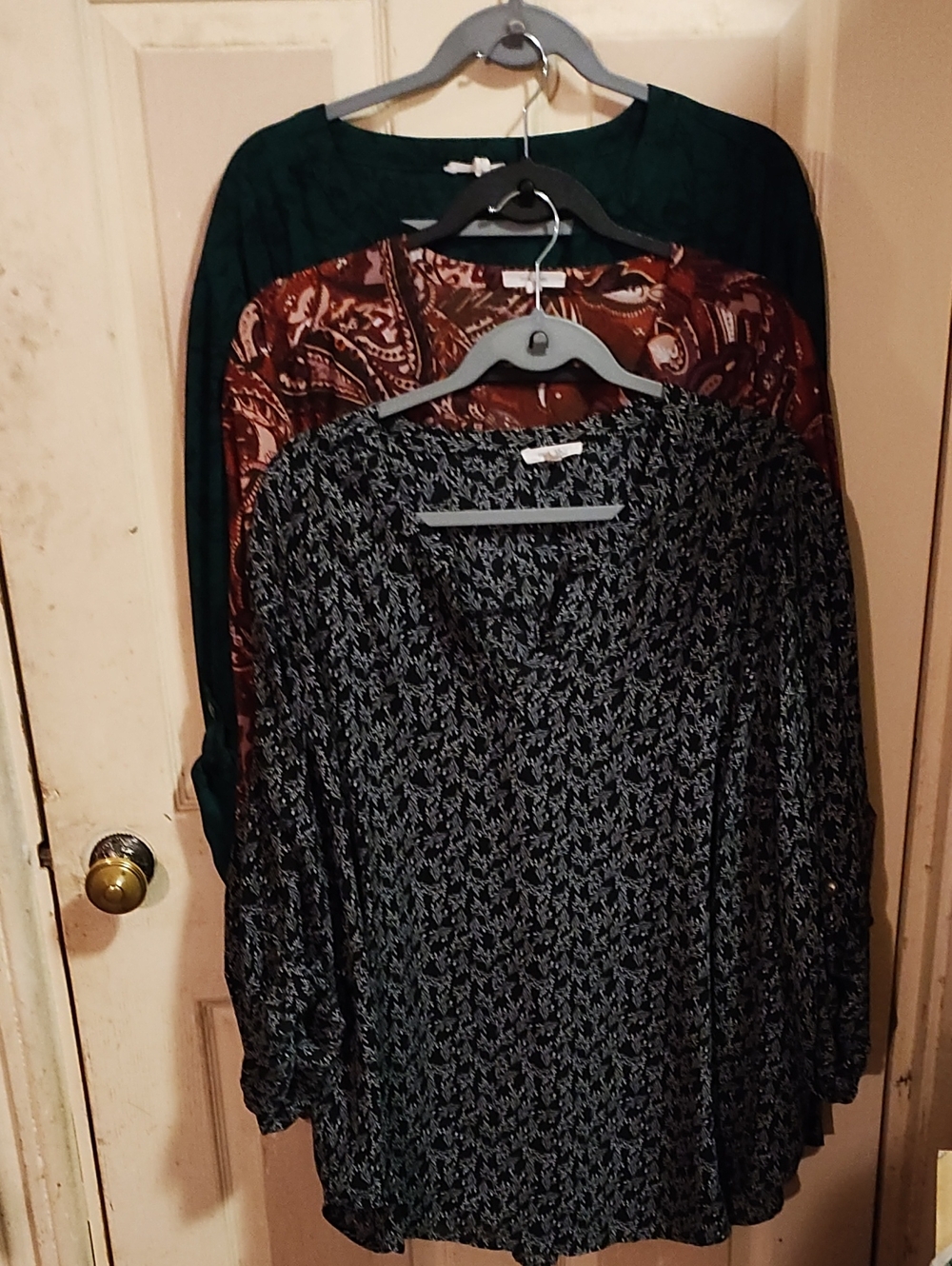 Maurices Floral Blouse in Black & Green. red paisley Size 3X. set of 3